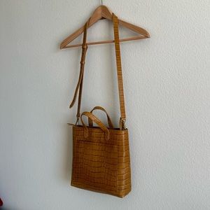 Madewell Zip-Top Small Transport Crossbody in Croc Embossed Leather